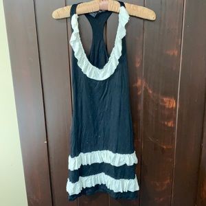 Racer back black and white coverup